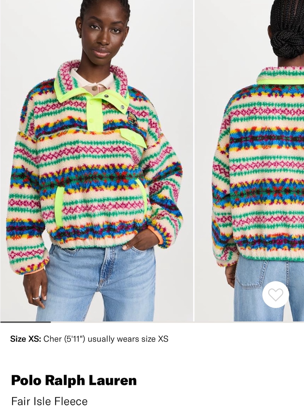 Polo by Ralph Lauren Neon-Trim Multicolor Fair Isle Zip Pullover